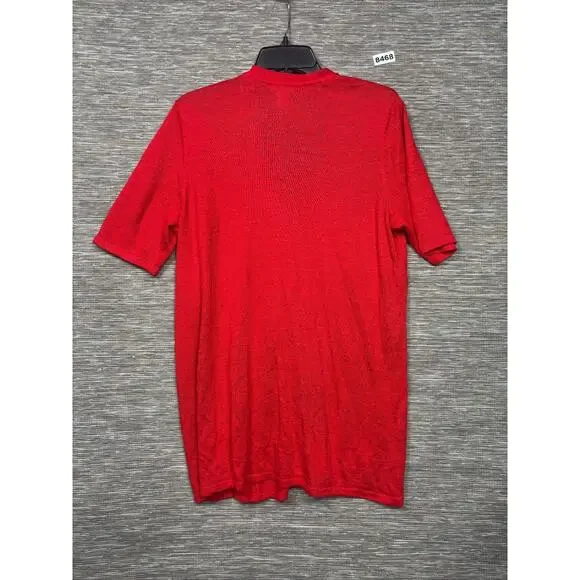 J. Jill Linen Cardigan Sweater Womens M Red Short Sleeve Soft Knit Button Front - Picture 2 of 6